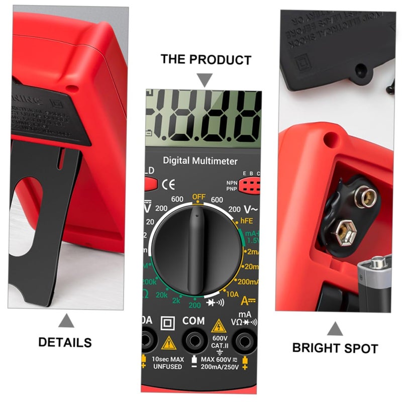 Auto Ranging Digital Multimeter with Voltage Diode Measurement High Definition Display and Kickstand - Image 3